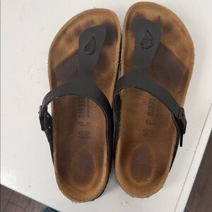 Birkenstock Black and Brown Thong Sandals